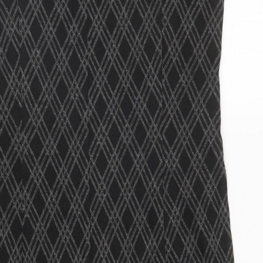 Preworn Womens Grey Geometric Polyester Pencil Dress Size 10 Boat Neck Pullover - Slit