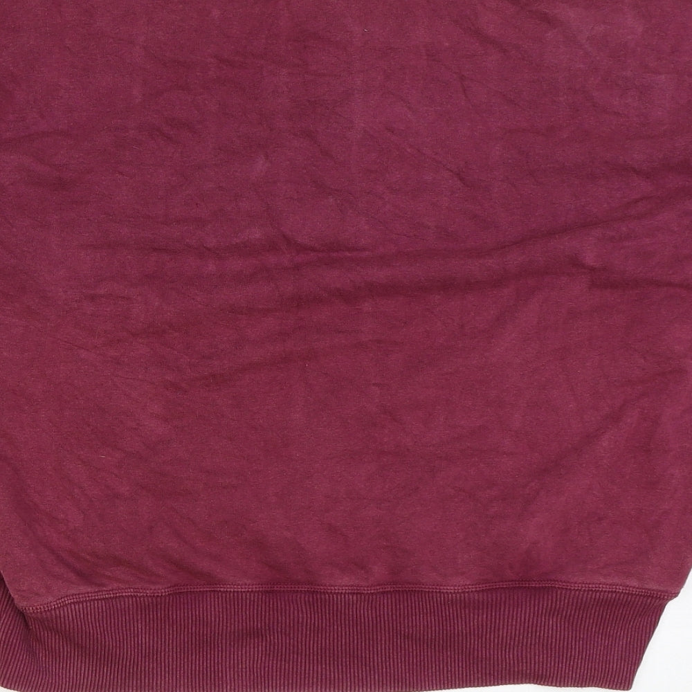 American Eagle Womens Purple Cotton Pullover Sweatshirt Size L Button