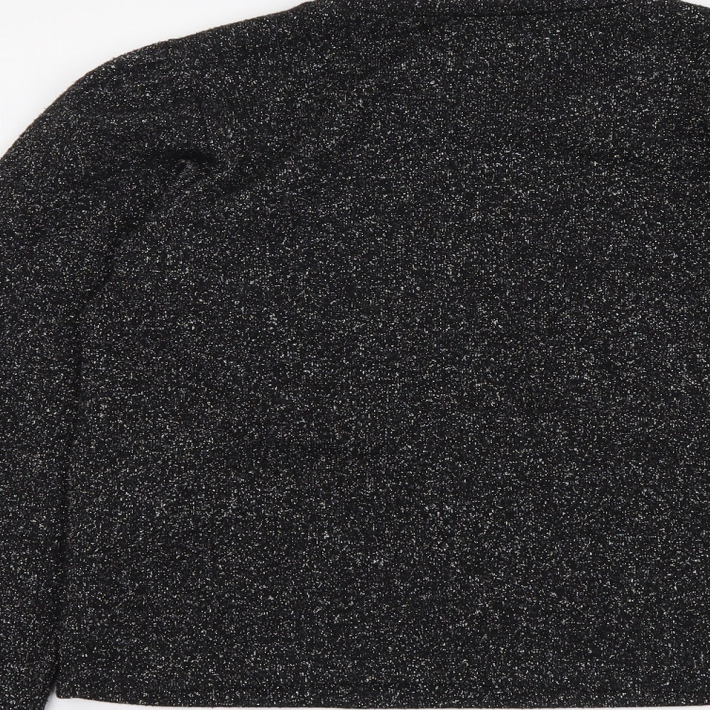 Zara Womens Silver Round Neck Polyester Pullover Jumper Size L