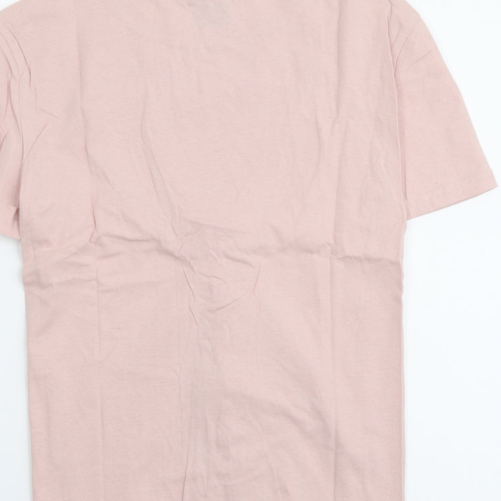 Eight Paris Womens Pink Cotton Basic T-Shirt Size S Round Neck