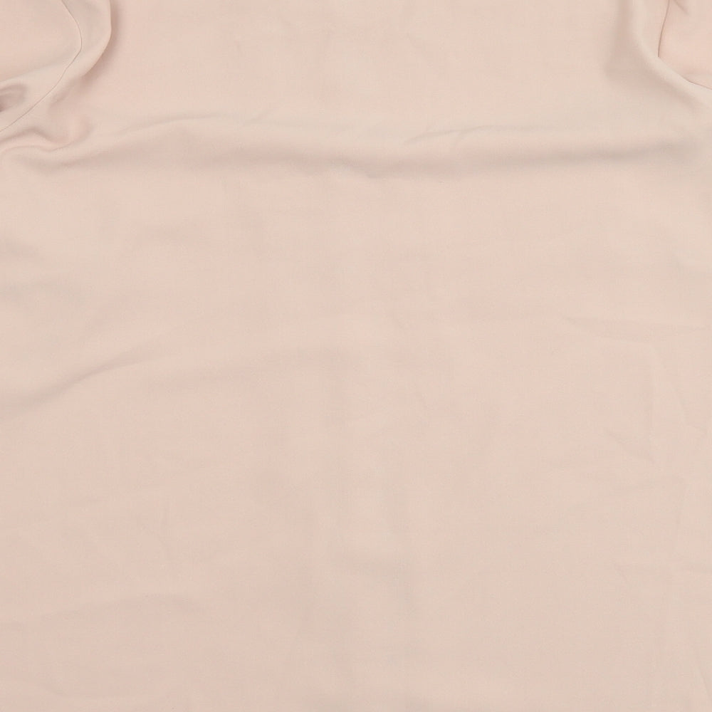 Marks & Spencer Womens Pink Polyester Basic Button-Up Size 18 Round Neck
