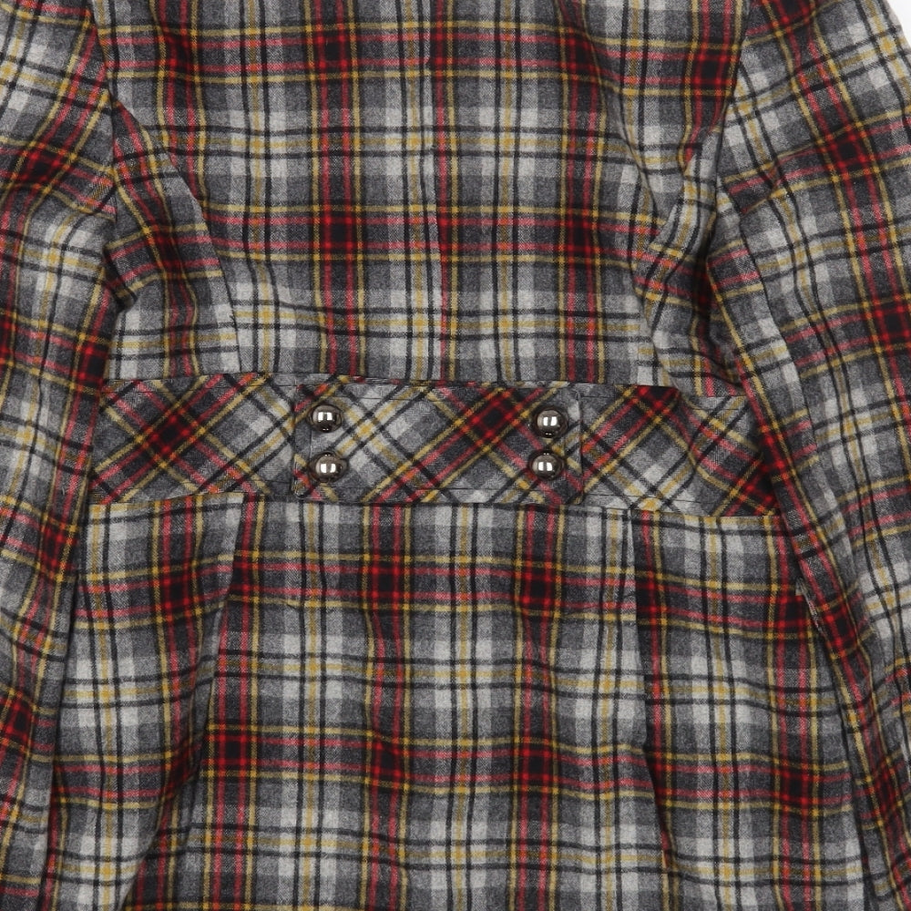 Topshop Womens Multicoloured Check Jacket Blazer Size 8 Button