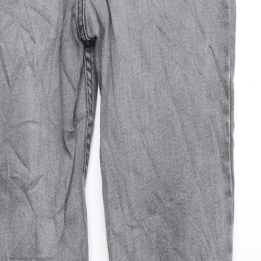 H&M Womens Grey Cotton Skinny Jeans Size 10 L28 in Regular Zip