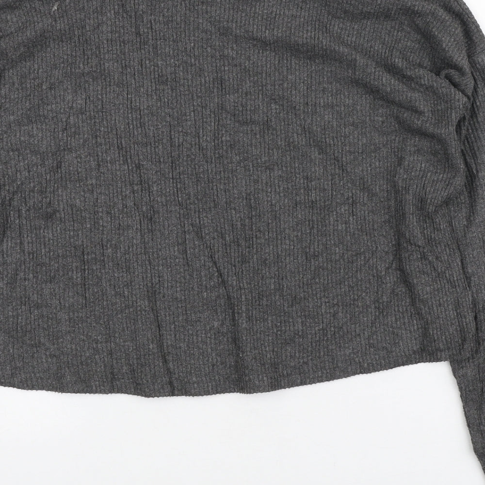 New Look Womens Grey Round Neck Polyester Pullover Jumper Size M