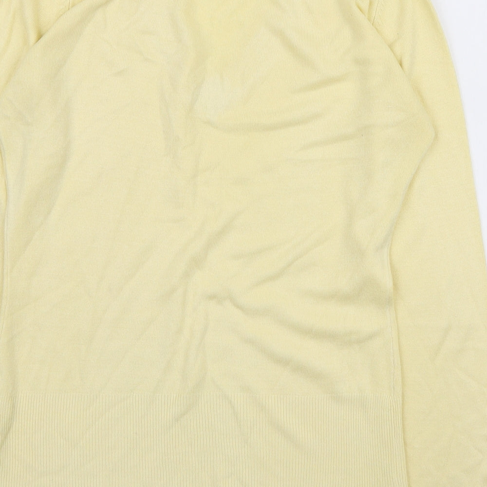 NEXT Womens Yellow V-Neck Acrylic Pullover Jumper Size 12