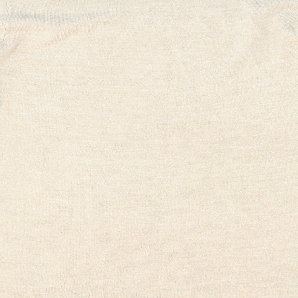 Bonmarché Womens Beige Mock Neck Acrylic Pullover Jumper Size M