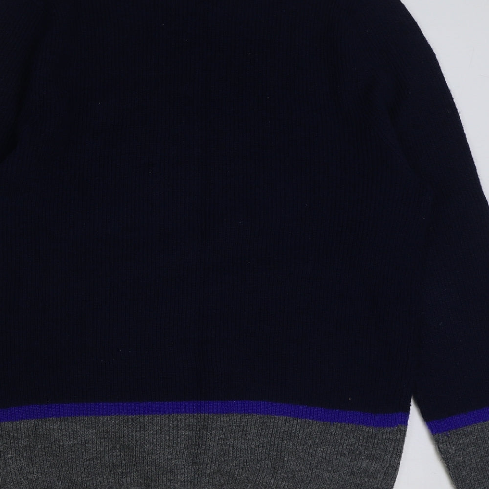Marks & Spencer Mens Multicoloured Round Neck Polyester Pullover Jumper Size M