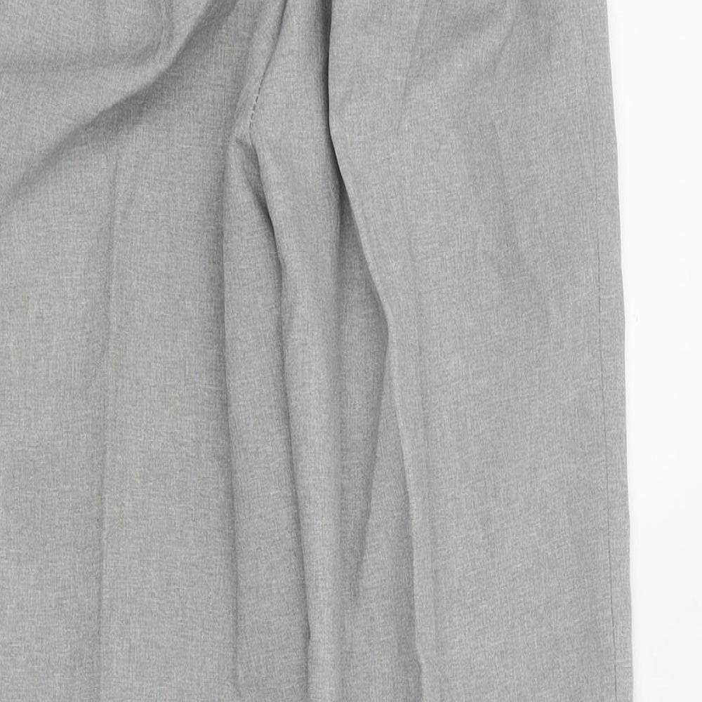 Emma Womens Grey Polyester Trousers Size 12 L26 in Regular