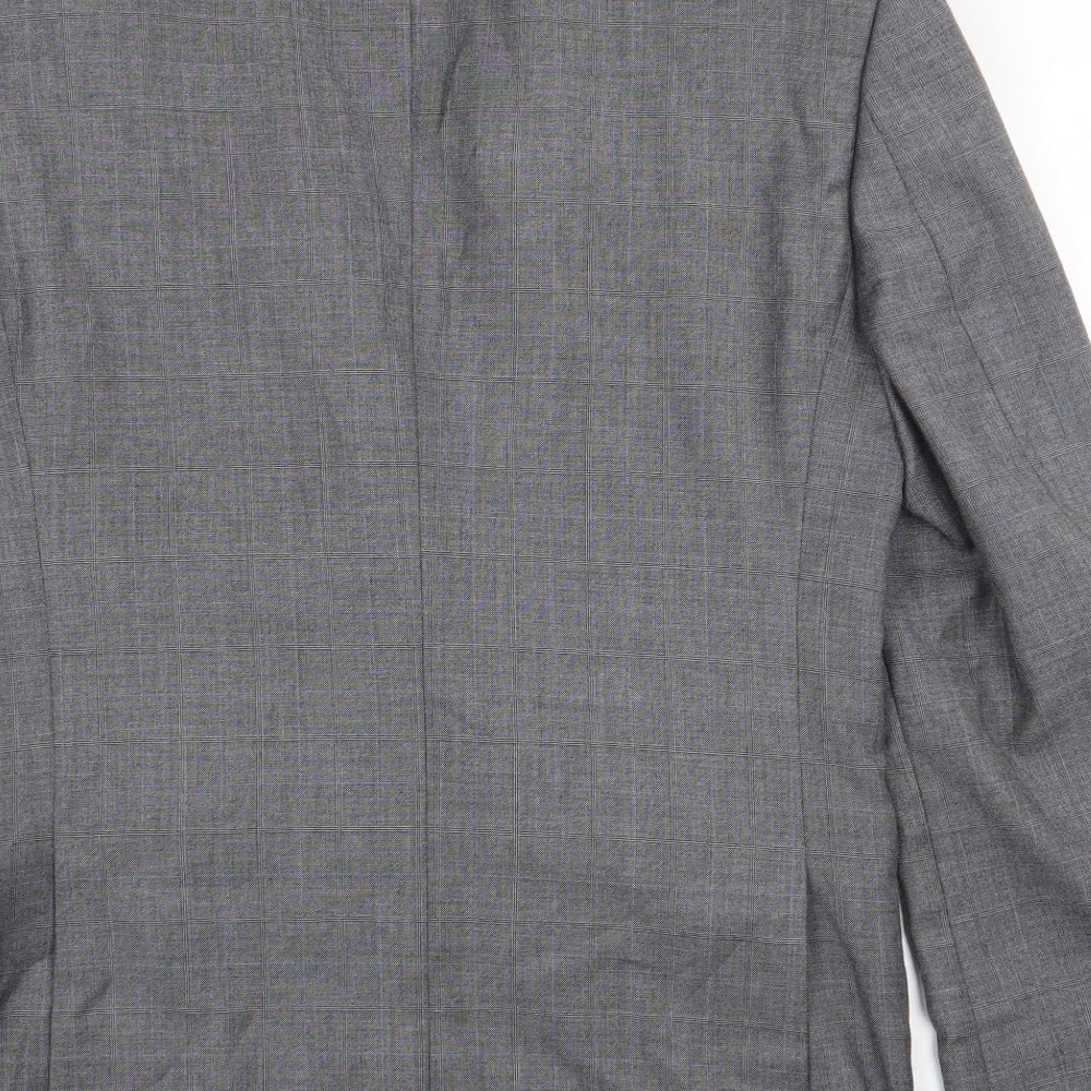 Burton Mens Grey Polyester Jacket Suit Jacket Size 36