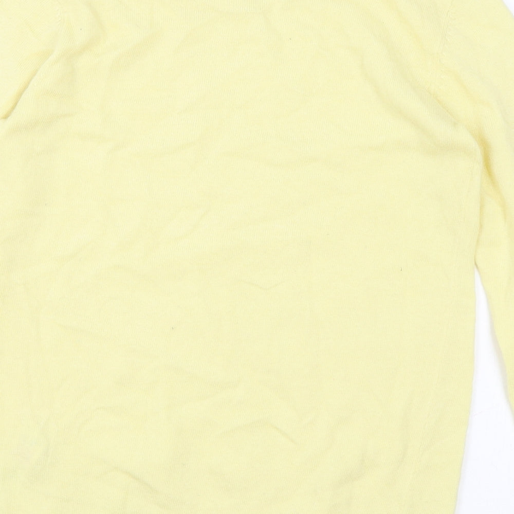 Dorothy Perkins Womens Yellow Round Neck Viscose Pullover Jumper Size 8