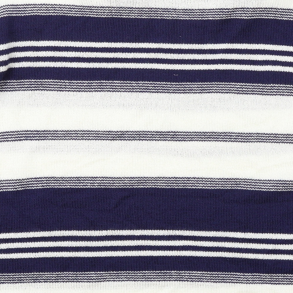 Gerard Womens White Boat Neck Striped Acrylic Pullover Jumper Size XL