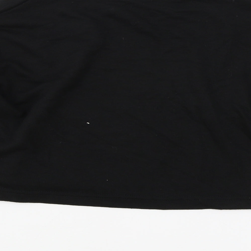Boohoo Womens Black Polyester Pullover Sweatshirt Size S Pullover - Cropped