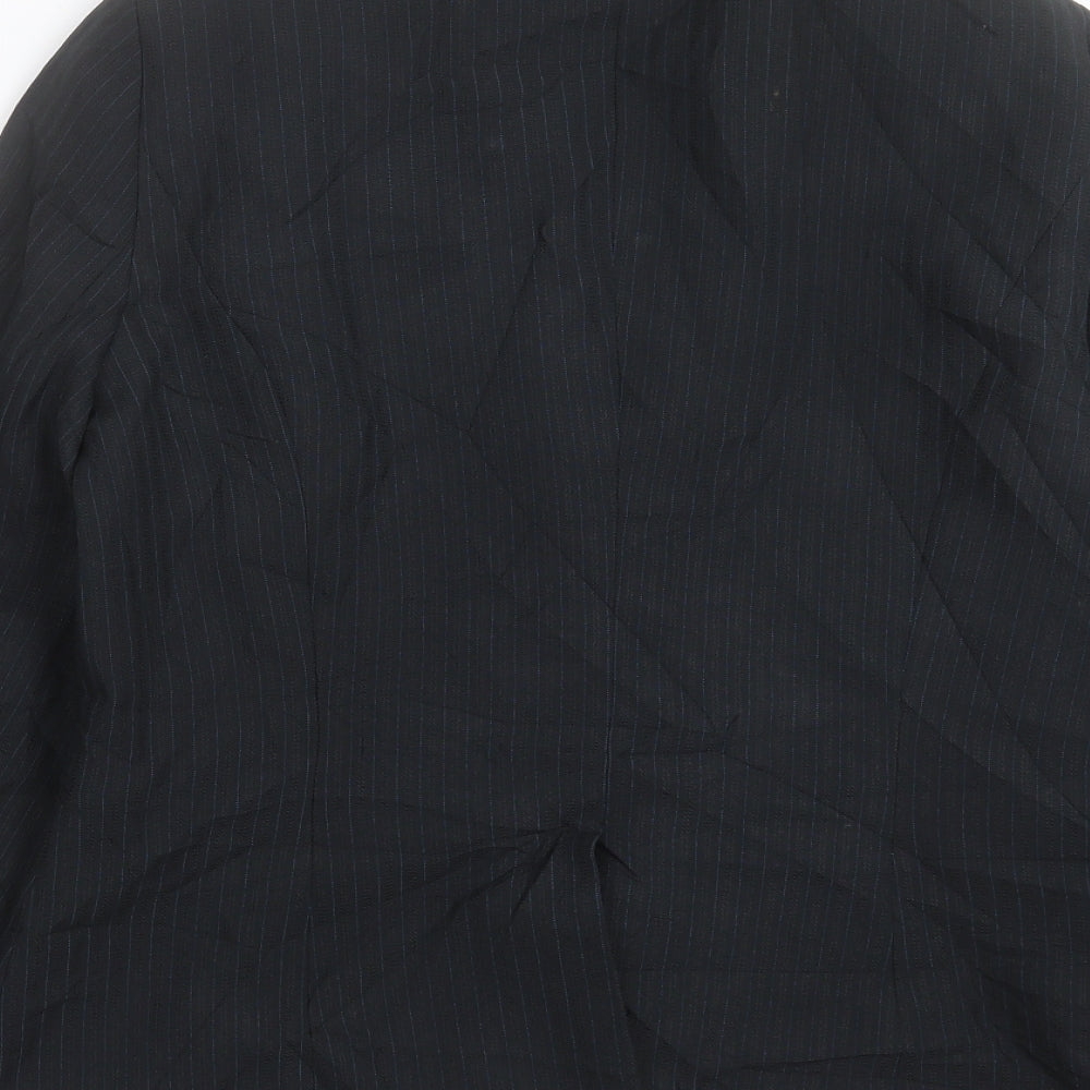 Atmosphere Womens Black Striped Jacket Blazer Size 12 Button