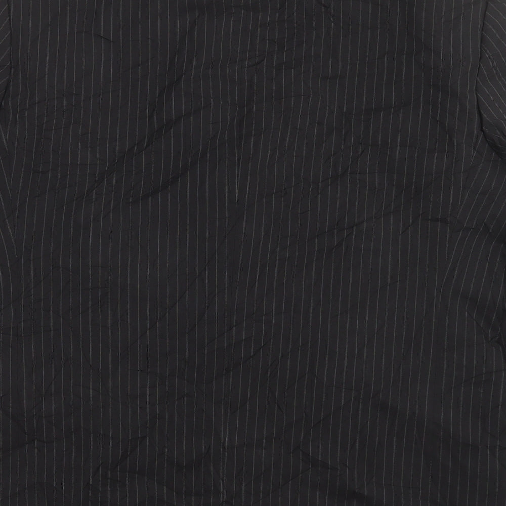 Matalan Mens Black Striped Polyacrylate Fibre Jacket Suit Jacket Size 42