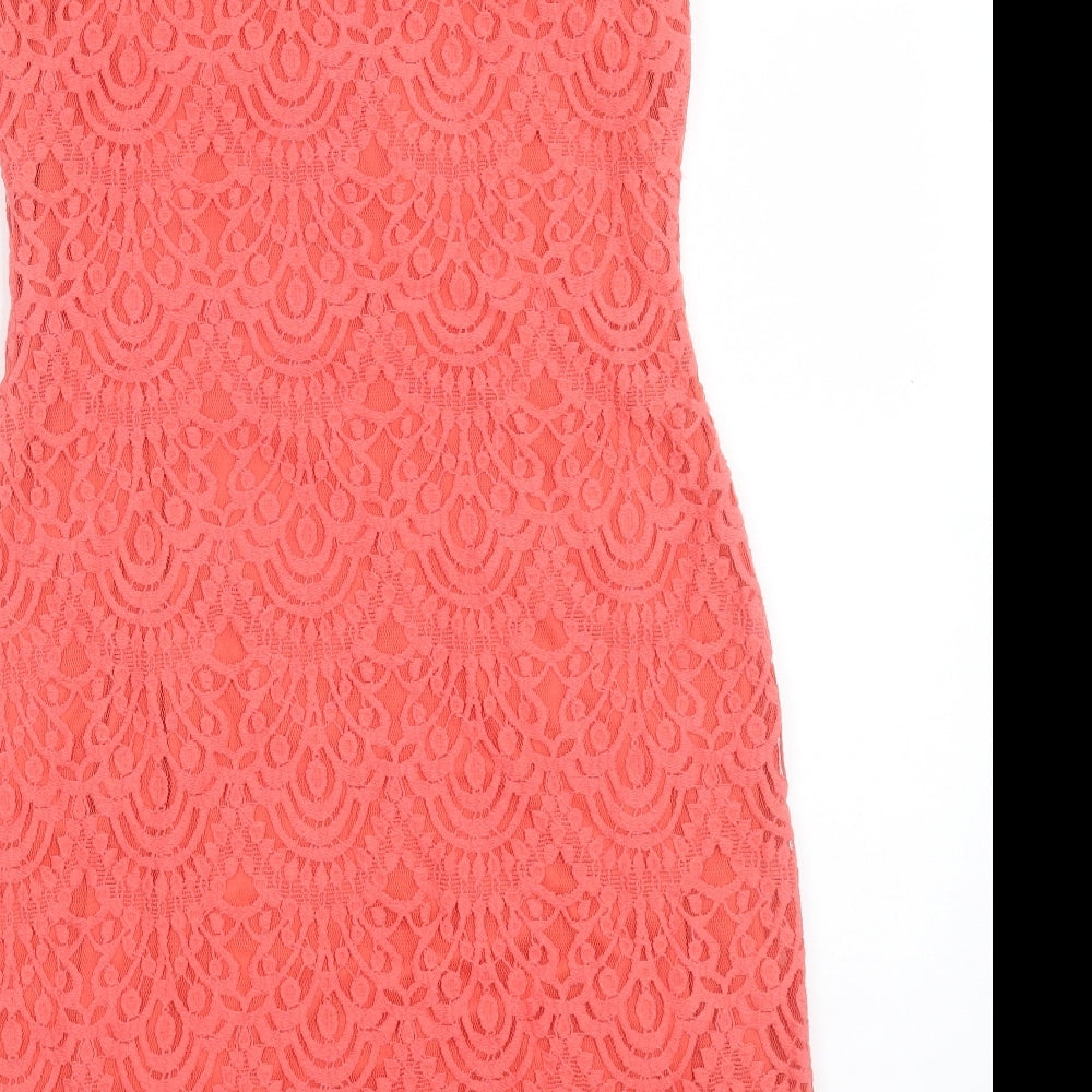 Jessica Howard Womens Pink Polyester Sheath Size 12 Boat Neck Pullover