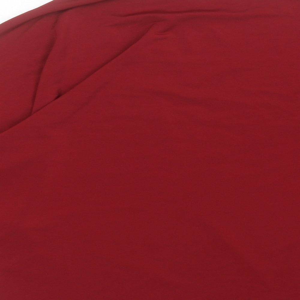 Very Womens Red Polyester Basic T-Shirt Size 14 Boat Neck