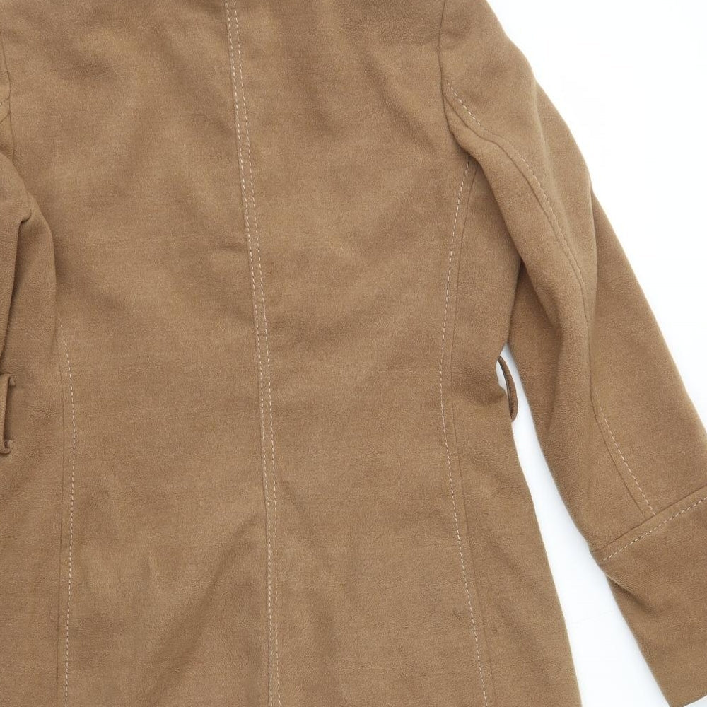 H&M Womens Brown Pea Coat Coat Size 8 Snap
