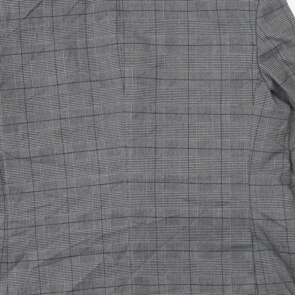 Marks & Spencer Mens Grey Plaid Polyester Jacket Blazer Size L