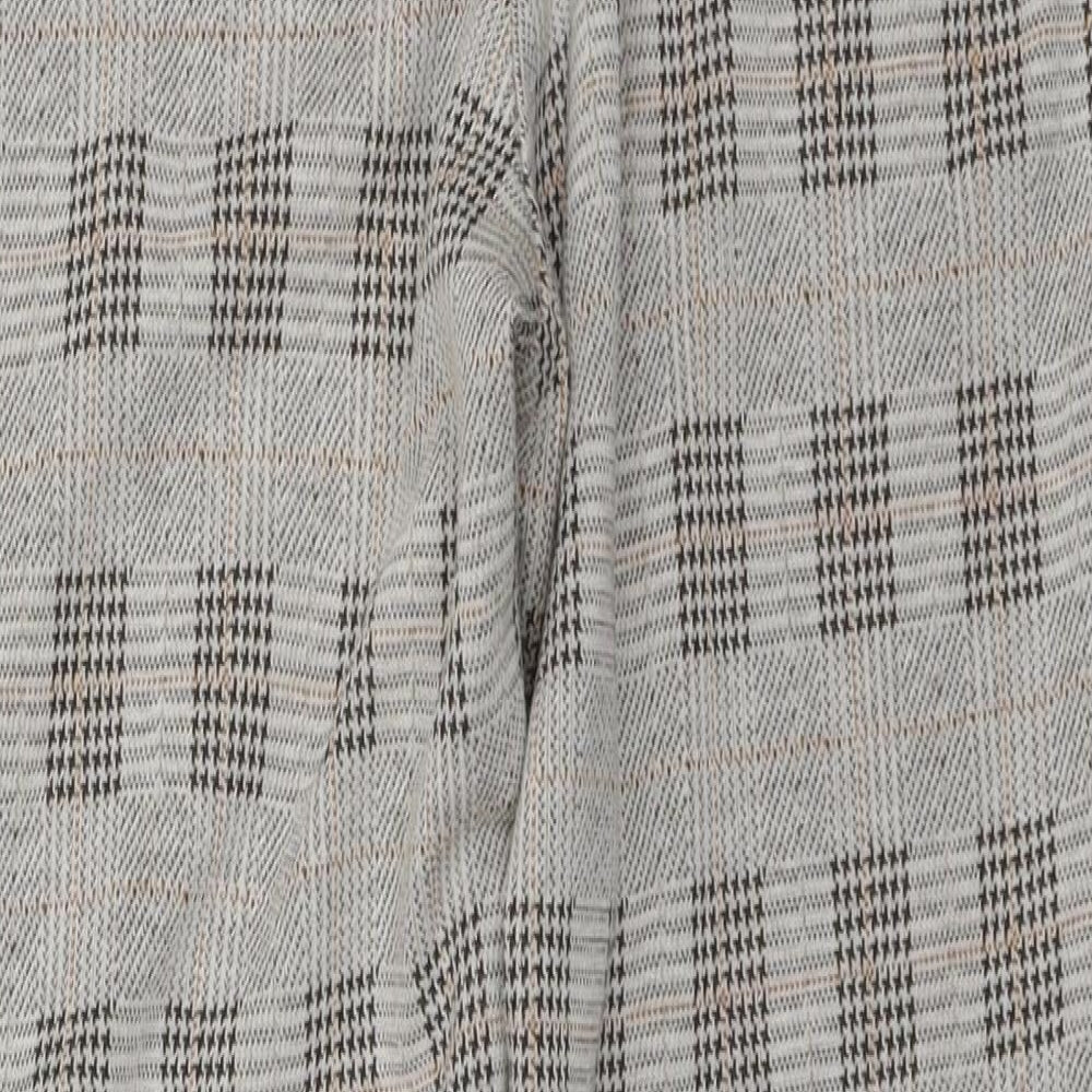 Select Womens Brown Plaid Polyester Trousers Size L L27 in Regular