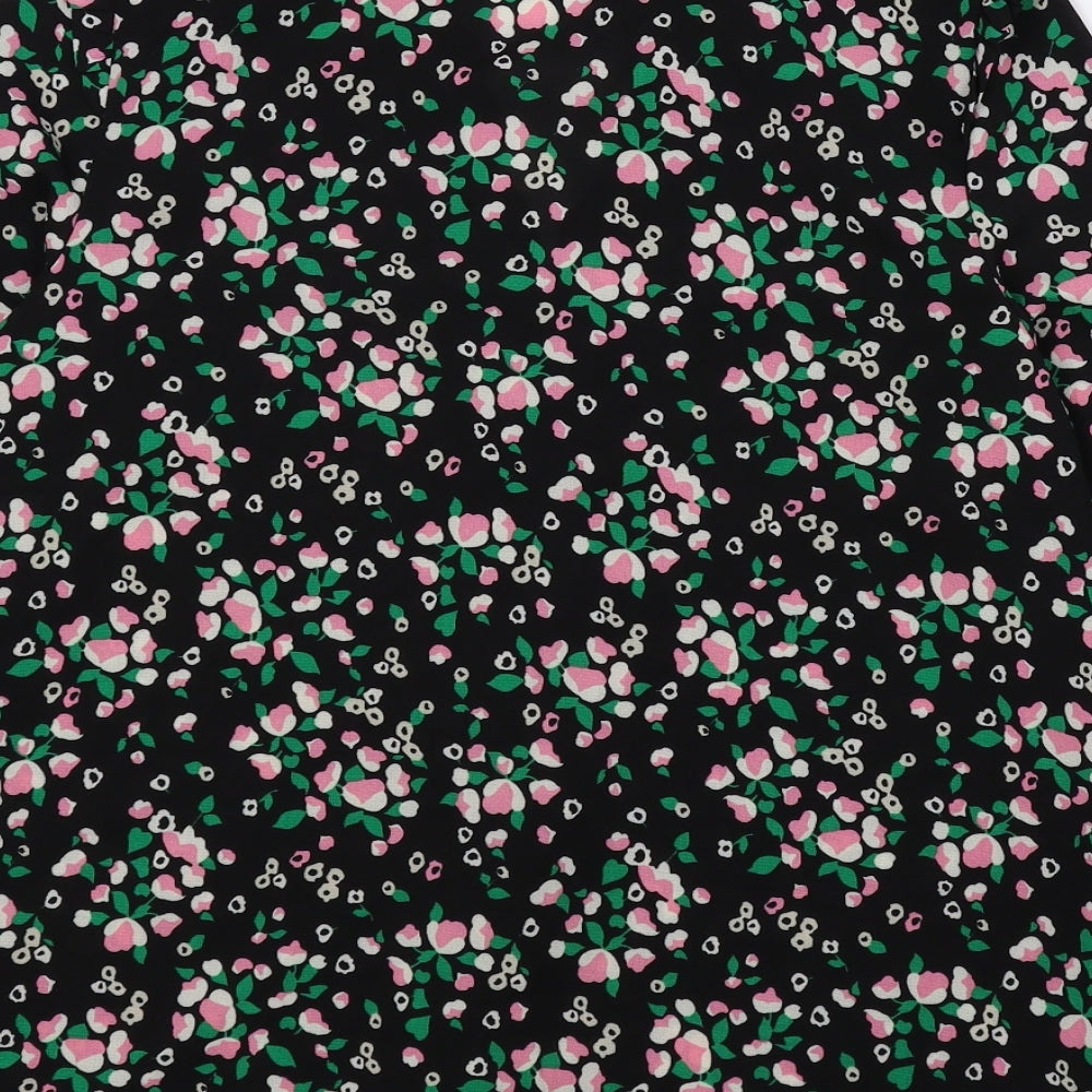 Marks & Spencer Womens Multicoloured Floral Polyester Basic Blouse Size 8 V-Neck