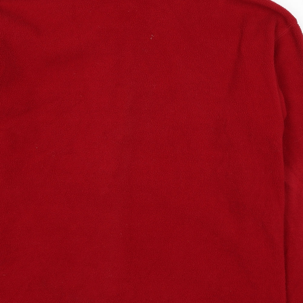 Best Basics Womens Red Polyester Full Zip Sweatshirt Size 10 Zip