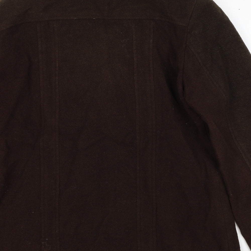 Para Womens Brown Pea Coat Coat Size M Zip