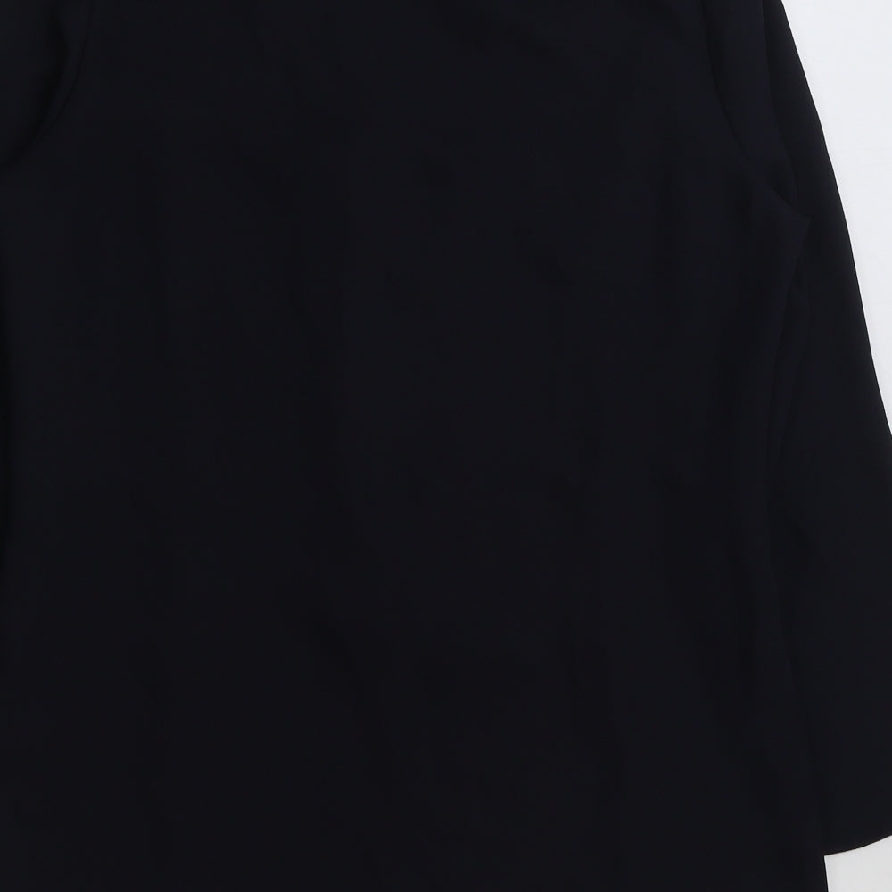 BHS Womens Blue Polyester Basic Blouse Size 14 V-Neck