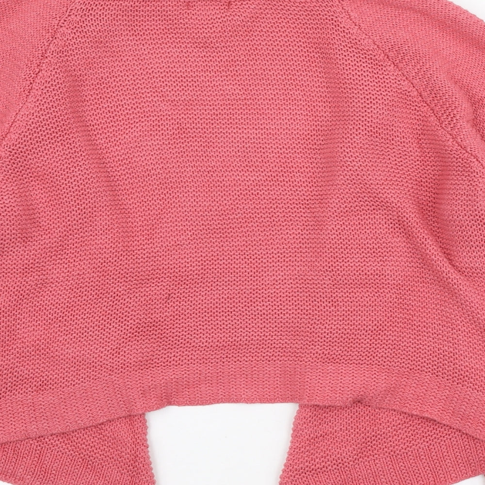 Amanti Womens Pink V-Neck Acrylic Cardigan Jumper Size M