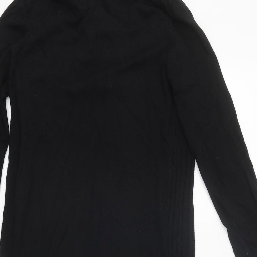 Wallis Womens Black Roll Neck Polyester Cardigan Jumper Size S