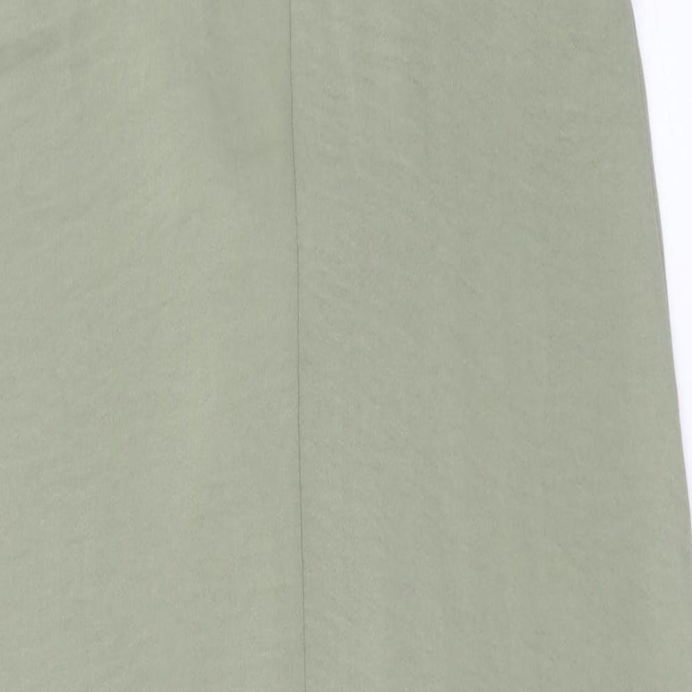 Marks & Spencer Womens Green Polyester Shirt Dress Size 6 Collared Button