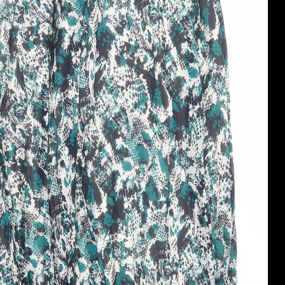 Marks & Spencer Womens Green Animal Print Polyester A-Line Skirt Size 6