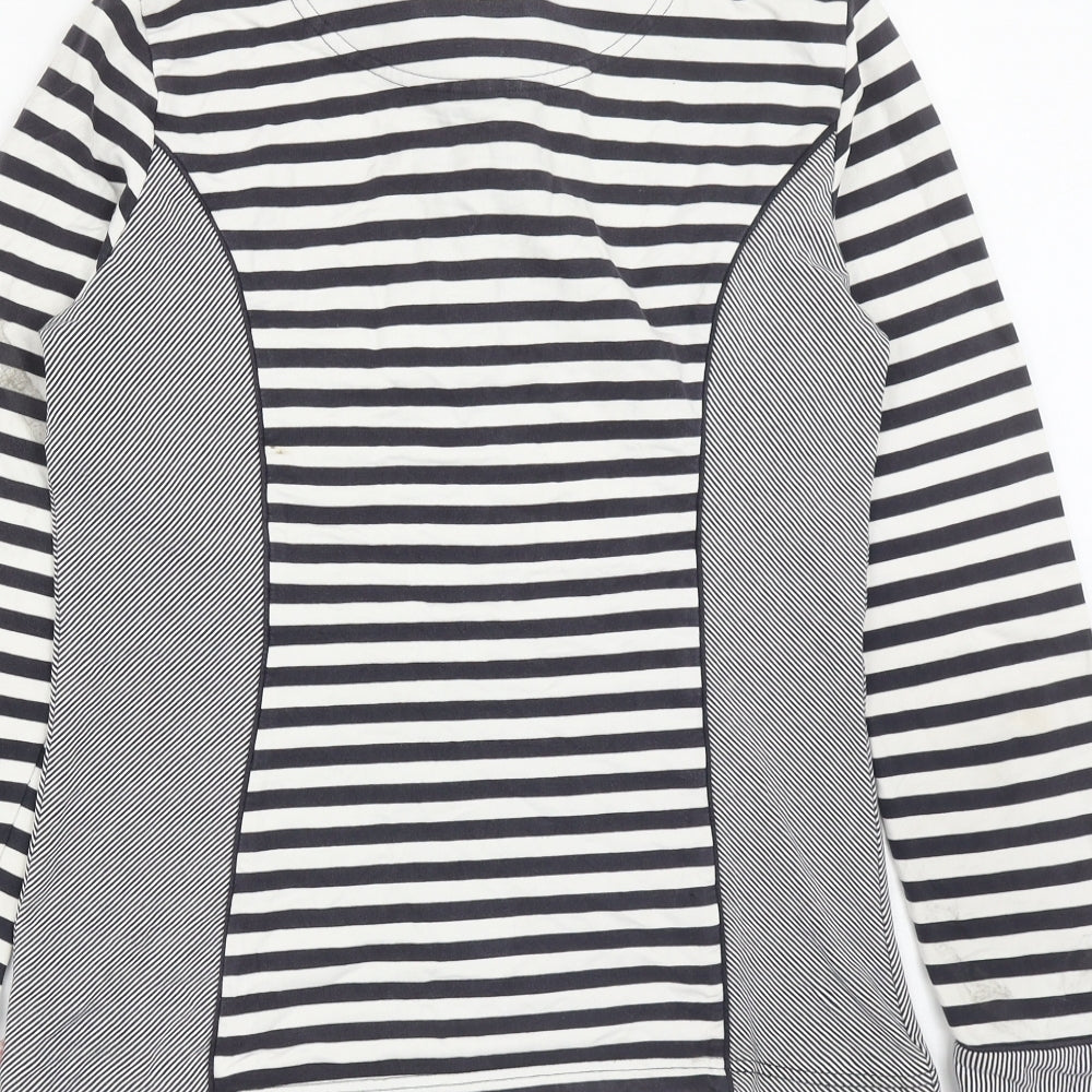 Per Una Womens Blue Striped Cotton Henley Sweatshirt Size S Button