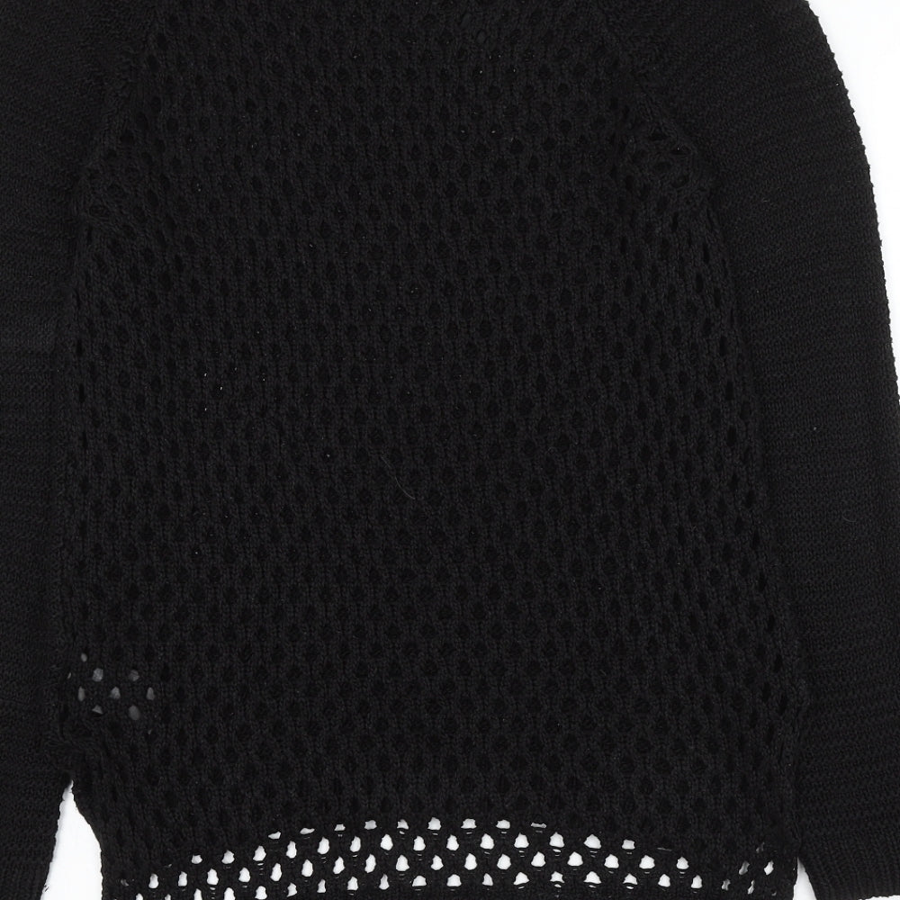 H&M Womens Black Round Neck Acrylic Pullover Jumper Size S