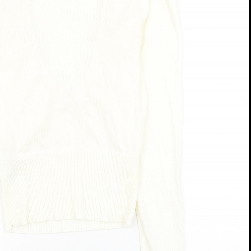 ASOS Womens White Viscose Basic Blouse Size 8 Scoop Neck