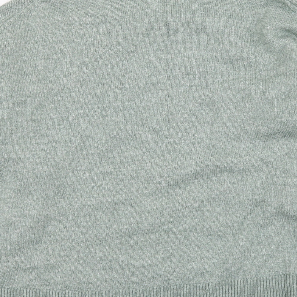 H&M Womens Green Round Neck Polyester Pullover Jumper Size M