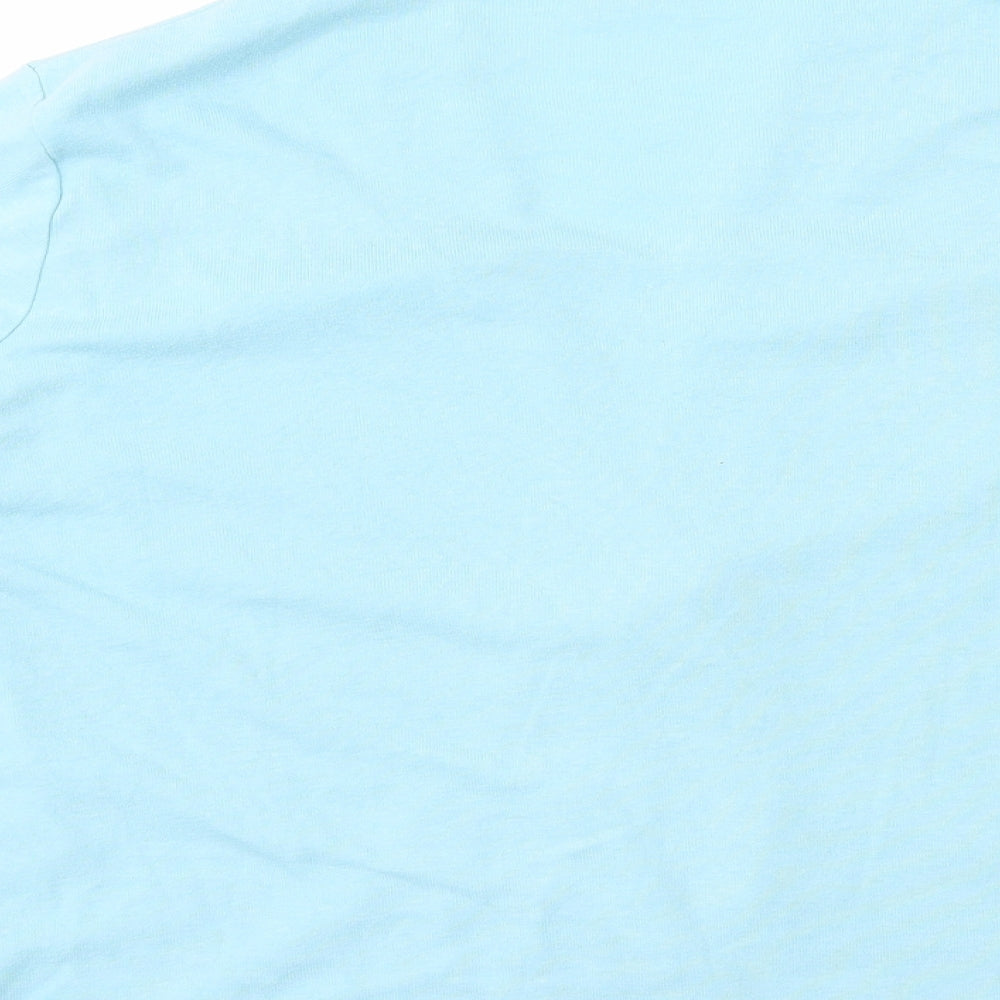 STYLEinc Womens Blue Geometric Polyester Basic Blouse Size XL V-Neck - Tie Front