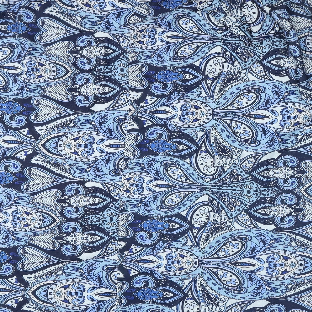 Select Womens Blue Geometric Polyester Flare Skirt Size 8 Tie