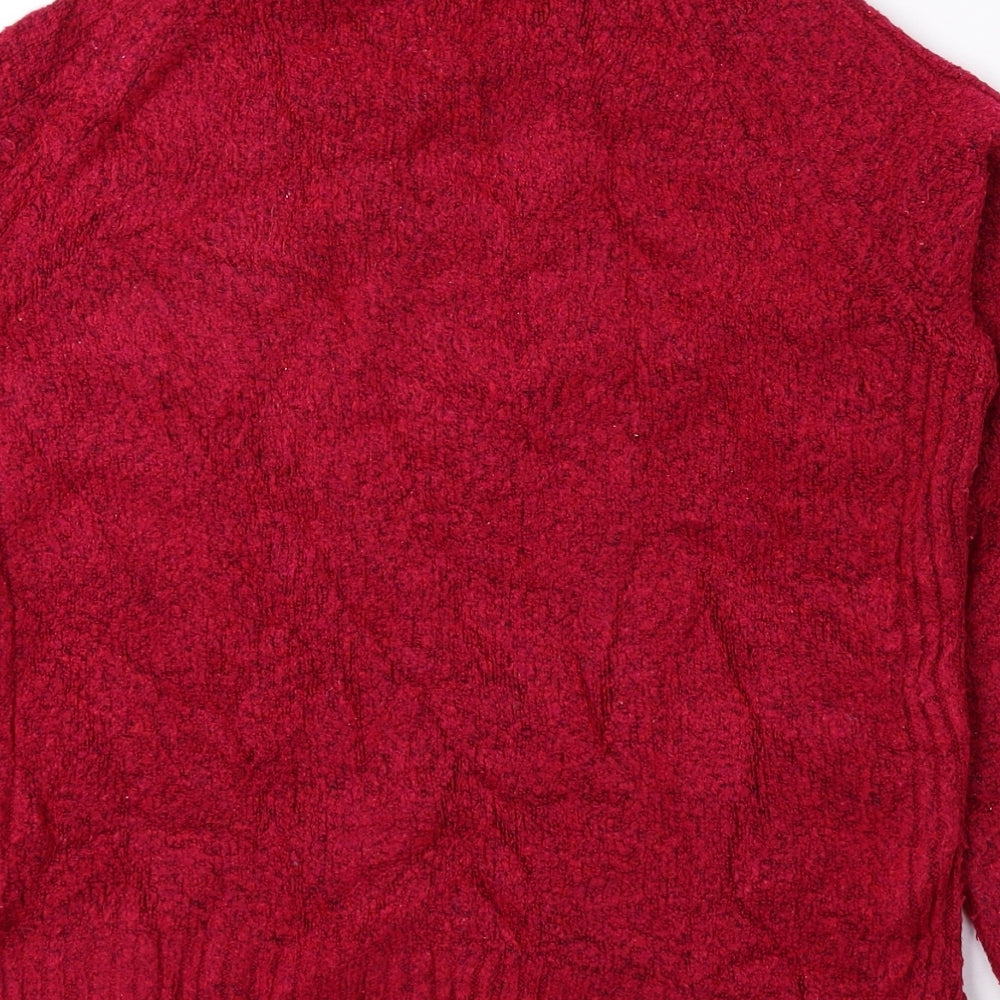 Marks & Spencer Womens Pink Round Neck Acrylic Pullover Jumper Size S