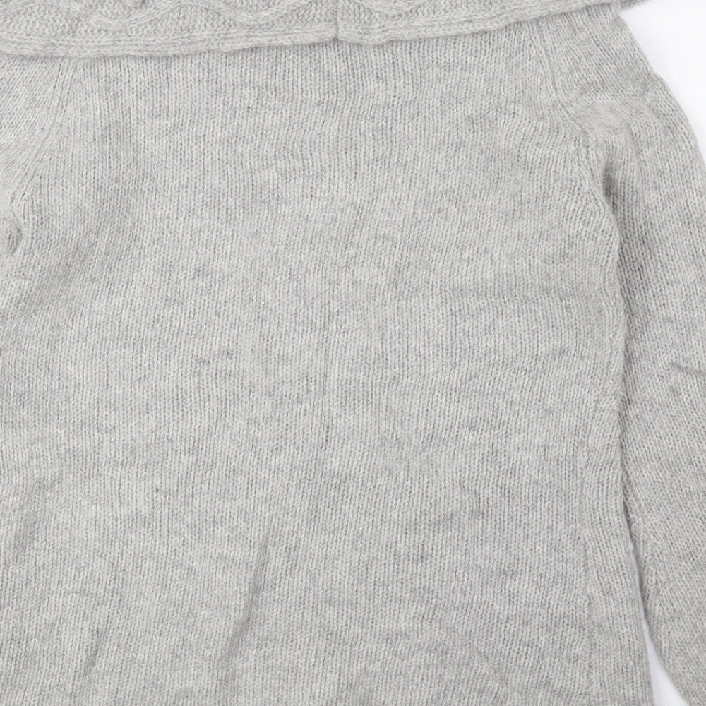 Per Una Womens Grey Roll Neck Polyester Pullover Jumper Size M