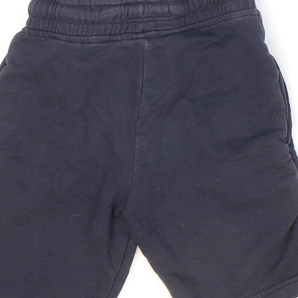 Next Boys Blue Cotton Sweat Shorts Size 5-6 Years Regular Drawstring