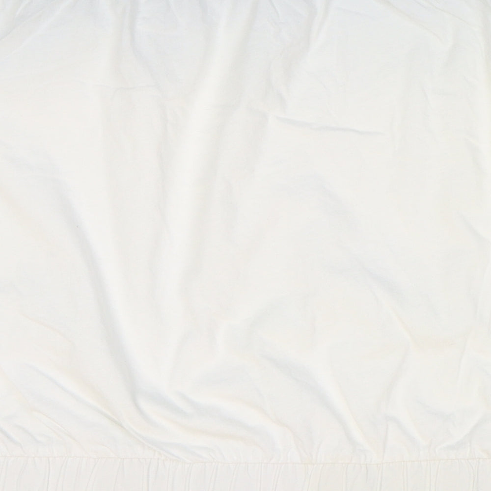 NEXT Womens White Cotton Cropped Tank Size 22 Off the Shoulder