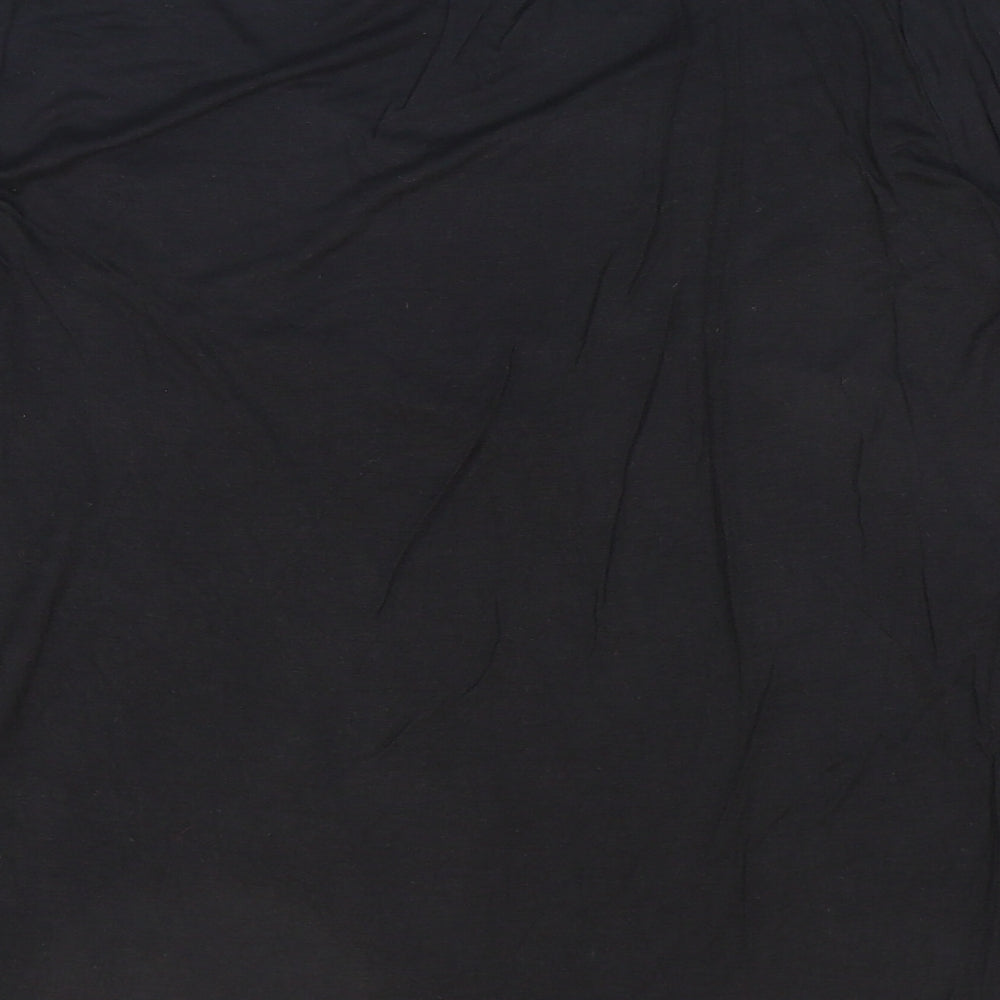 Just Elegance Womens Black Polyester Basic T-Shirt Size 14 Round Neck