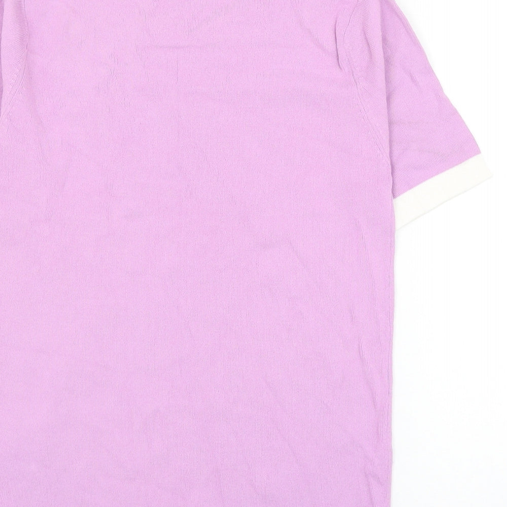 Eternal Womens Pink Nylon Basic Blouse Size 10 Round Neck - Flower