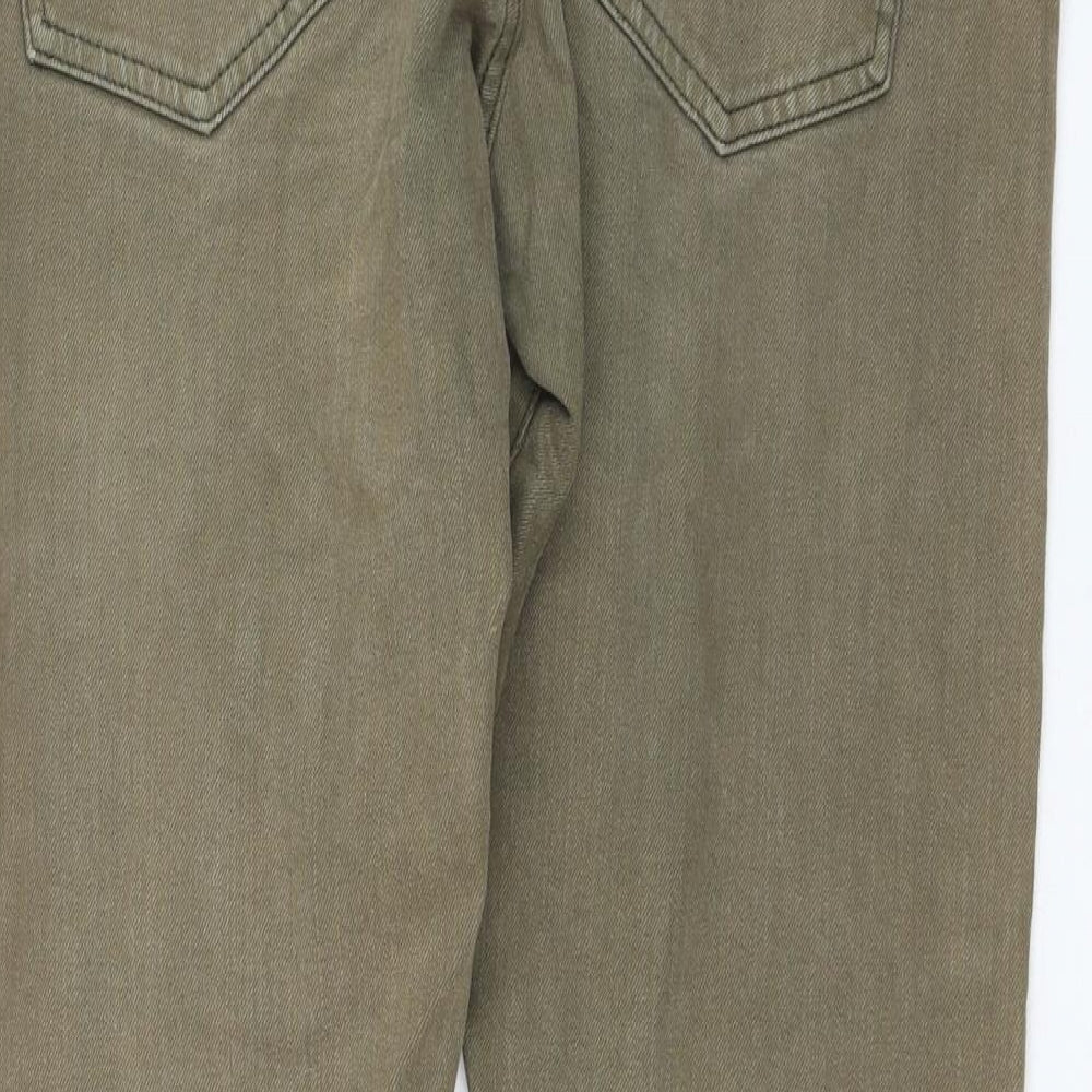 H&M Womens Green Cotton Straight Jeans Size 36 in L31 in Regular Zip