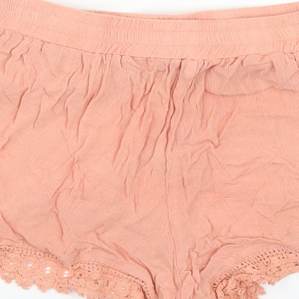Atmosphere Womens Orange Viscose Sweat Shorts Size 8 L3 in Regular Drawstring
