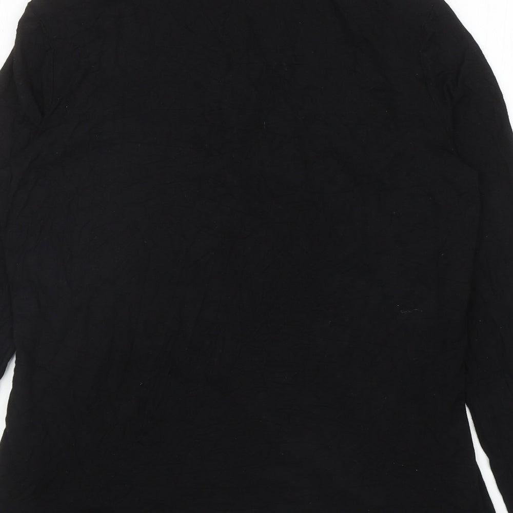 Preview Womens Black Polka Dot Viscose Basic Blouse Size 12 Square Neck