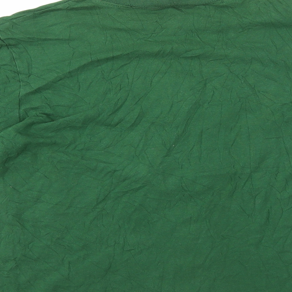Gymboree Boys Green 100% Cotton Basic T-Shirt Size 12 Years Round Neck Pullover - Santa Rocks