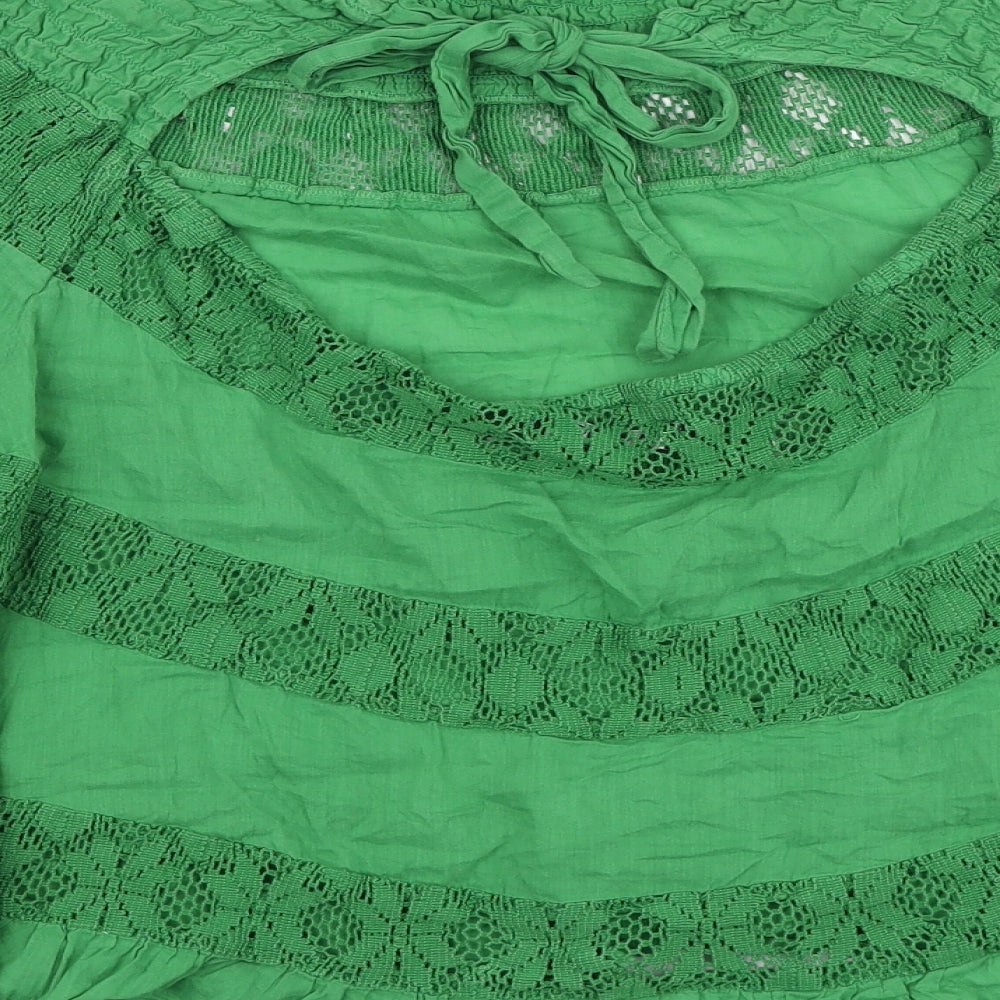 ASOS Womens Green Cotton Basic Blouse Size 8 Off the Shoulder
