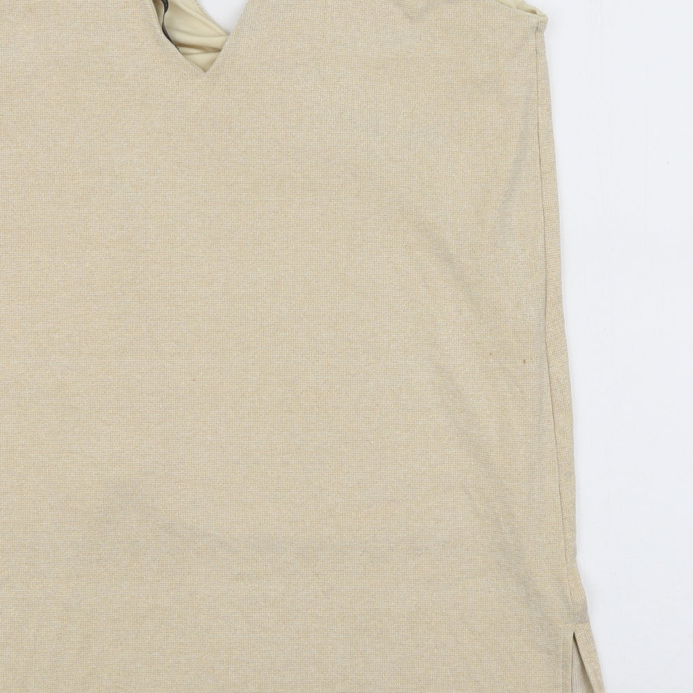 Marks & Spencer Womens Yellow Viscose Basic Tank Size 18 V-Neck