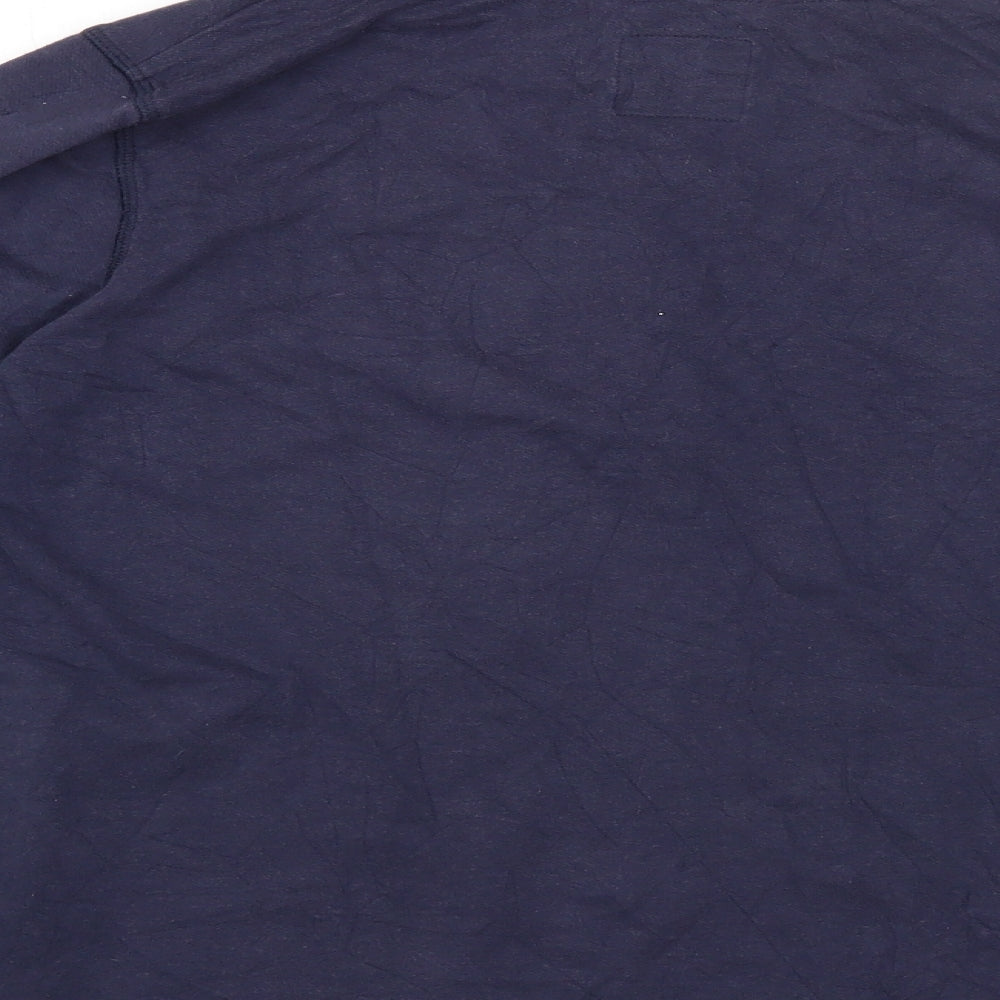 BHS Womens Blue High Neck Cotton Pullover Jumper Size 14